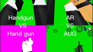 AUG rifle And Hand gun, Assault rifle And handgun compared#rivals #roblox #comparison 