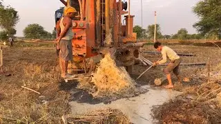 Borewell Drilling - 3 Hp Motor 195 Feet Deep boring With Coconut water checking Method | Borewells