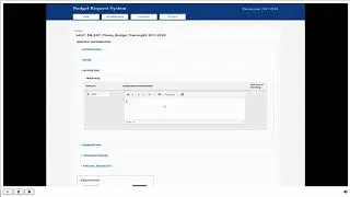 Budget Request System Request Form Overview