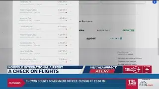 Several flights at Norfolk International Airport cancelled