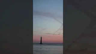 Peaceful Sunrise at Sea 🌅 | Morris Island Lighthouse in 4K Aerial Glory