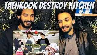 BTS destroy kitchen part1 |hindi dubbing|Pakistani Reaction |ah tarkhani| #bts #btsfunny #btscooking