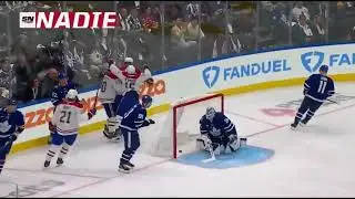 Alex Newhook  scores on Slafkovsky's beautiful pass for his first goal with Montreal!