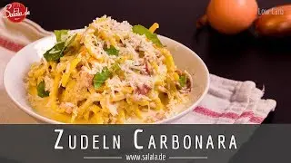 Spaghetti Carbonara Low Carb mit Zudeln