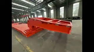 Gooseneck Low Bed Trailer,Heavy Load Low Flatbed Trailer,Hydraulic Lift Gooseneck System