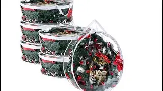 Shappy Clear Christmas Wreath Storage Container Xmas Wreath Storage Bag Plastic Christmas Garland