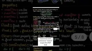 CSS Short Notes and cheat sheet download for free
