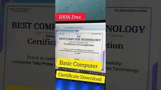 free basic Computer certificate #ytshorts #shorts #computer #certificate