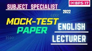 English Subject-Specialist Preparation- Mock Test Paper