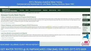 Westchester Water Testing Services - Delaware County Water Reports