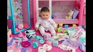 NURSERY REVEAL ~ NEW BABY RAINBOW DOLLHOUSE ROOM CLOSET CLEANING TOUR!!