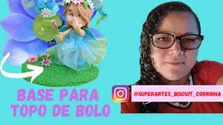 👉 (PAP) Base para topo de bolo em biscuit reutilizando CD.