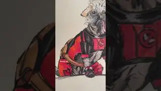 DRAWING DOGPOOL!! 🐶💩L #comicart #deadpoolandwolverine #inksketch #copic #art