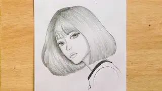 How to Draw Girl Using Only One pencil | Pencil Sketch for Beginners