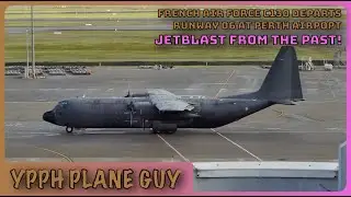 French Air Force C130 Departs RWY 06 at Perth Airport
