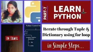 Iterate through Tuple & Dictionary using for loop | Python in Tamil Part-7