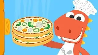 Aprende a cocinar una Pizza con Eddie | EDDIE: el dinosaurio hace una Pizza de Verduras