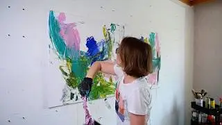 Abstract Acrylic Action Painting