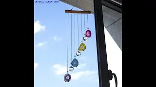 YU FENG Hanging Crystal Ball Prism Suncatcher Ornament Natural Agate Slice Decor Rainbow