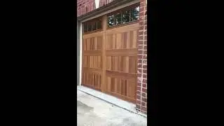 CHI 5983 8x7 accents cedar garage door with madison glass | 630-271-9343