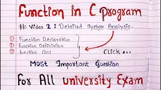 Functions in C Programming Part 2 | Function Syntax Analysis in C | Code Hacker