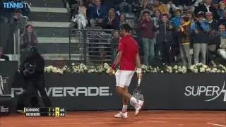 Djokovic Breaks String, Doesn't Realise Rome 2016