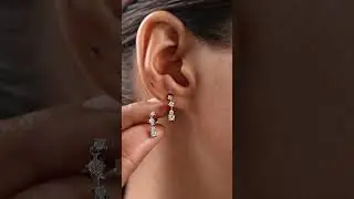 Round Cut Lab Diamond Dangle Drop Earrings #dropearrings