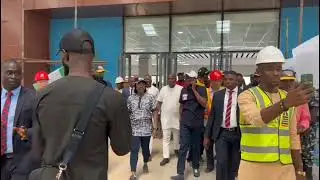 Sanwo-Olu arrives at the mega terminal of Red Line, the multimodal terminal connects the BRT Ikeja