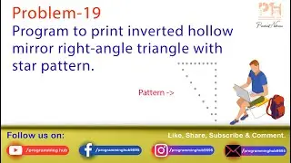 Program to print inverted hollow mirror right-angle triangle with star pattern.