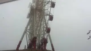 Ferris Wheel Freewheeling During Typhoon In American Village, Okinawa TURN  DOWN YOUR SOUND