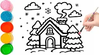 Winter Season House Drawing