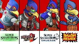 Super Comparison | Falco Moveset | Smash Bros. Ultimate vs SSF2 vs SSBC vs Smash Remix