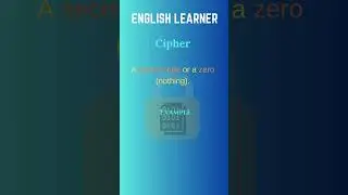 English Word - Cipher - Meaning With An Example  #englishwords #english #cipher