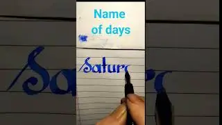 Name of the days || calligraphy ||  #alphabets #art #shorts