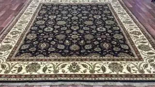 Very Fine Navy Blue and Beige Large Tabriz Oriental Rug 8'X10' - J 286