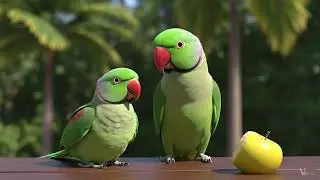 Green Ringneck Parrot Cute Voice