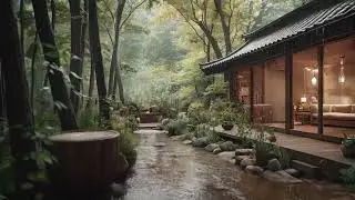 8 Hours of Rain in a Japanese Forest 🌧️ River & Temple Garden Ambience | No Music