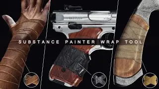 Substance Painter Paint Along Path Tools | Leather Wrap, plastic Tape, Bandage Wrap