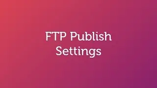 Webby &ndash; FTP Publish Settings | Host My Website Online