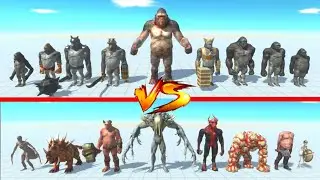 Infernals Team vs Gorilla Team - Animal Revolt Battle Simulator