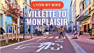 🚲 Cycling in Lyon streets from Villette to Monplaisir  🇫🇷 (POV ASMR)