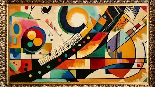 2 HOURS | Framed Art Backdrop for TV | Kandinsky Musical Instruments Abstract | 4K TV Background