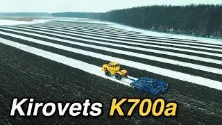 Kirovets K700a + K&ouml;ckerling Vector 620 im Schnee | Hobbyknebel in seinem Element | Grabofarming