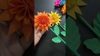 origami sunflower🌻 | how to make sunflower with paper #diy #papercraft #paperflower #sunflower