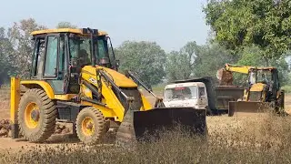 Jcb Backhoe Machine loading Mud Tata 2518 And bharatbenz Truck | Jcb video | Jcb truck Video
