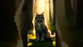 Guardian of the Enchanted Forest 🌳✨#cat #SlowMotionArt #AIArtMagic #fantasy #fyp #foryou