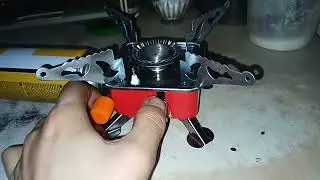 Portable propane-butane gas stove. Testing.