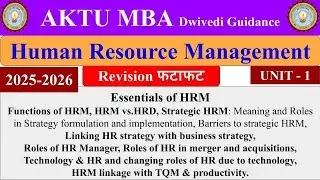 Human Resource Management MBA 2nd sem, Human Resource Management mba unit 1, #education #mbaclasses