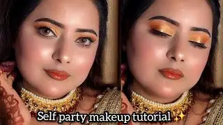 SELF PARTY MAKEUP FOR BEGINNERS  |PARTY MAKEUP AT HOME | WINTER GLOWY BASE 