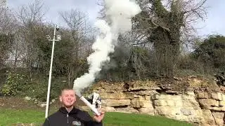 White Handheld Smoke Grenade by Cube Fireworks